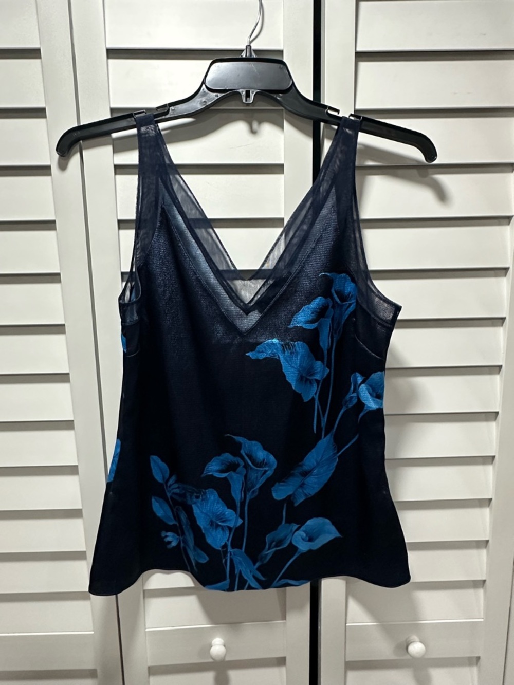 Ted Baker Navy Tank Top with Bright Blue Tulip Floral Print